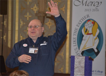 Len Uhal speaking at annual vocation day