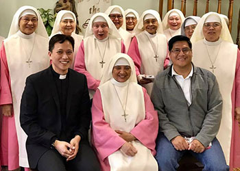 Fr. Paul Aquino, SVD and Fr. Jesus Mata, SVD visit with the Pink Sisters