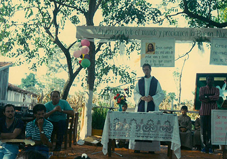 Fr. Sam Cunningham, SVD, celebrates Mass in small parish in Paraguay