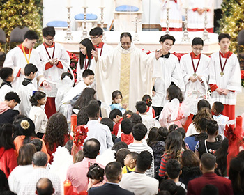 Fr. Carlos Macatangga, SVD celebrates Christmas mass.