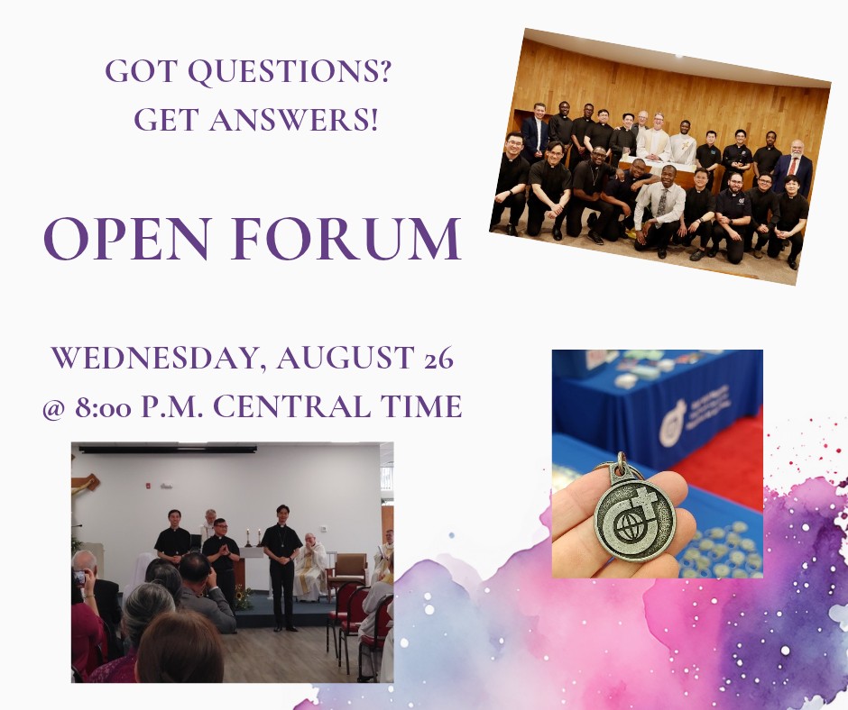 Invitation to Open Forum discussion on discerning a religious vocation