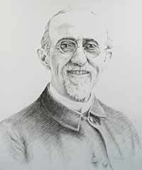 Pencil sketch portrait of Bro. Wendelin Meyer, SVD