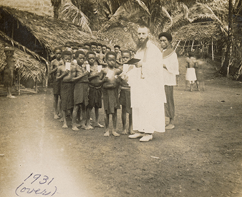 Historical photo of missionary working in Papua New Guinea