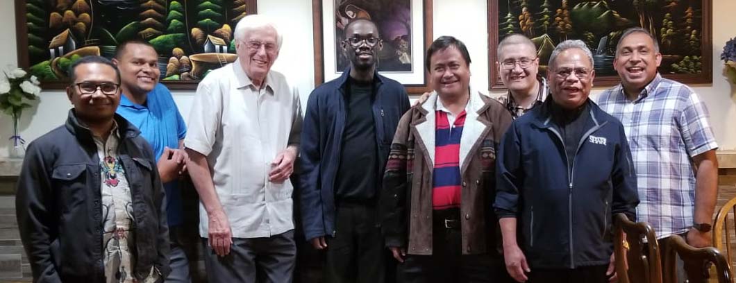 Frt. John Nkum with fellow Divine Word Missionaries posing for group photo