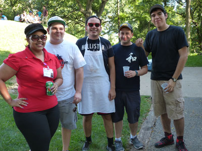 Martin Herrera with fellow students at the opening school picnic