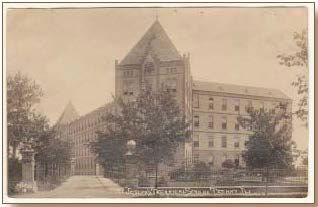 antique postcard showing St. Joseph Technical School