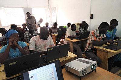 Computer students in the Republic of Chad