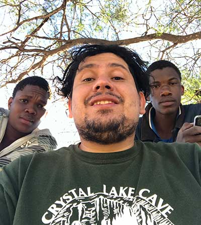 Bro Dario with two friends in Botswana