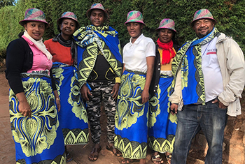 Fr. Albert Mamonjisoa, SVD with local men and women in Madagascar